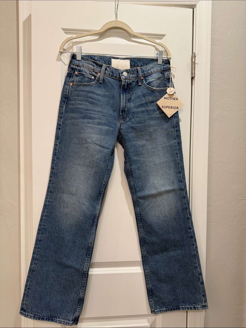MOTHER Superior Straight-Leg Jeans in Medium Blue Wash
